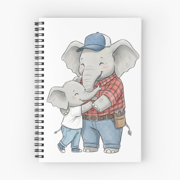 Item preview, Elephant Dad Hug - Cute Father Child Family Illustration designed and sold by yodaddydesigns.
