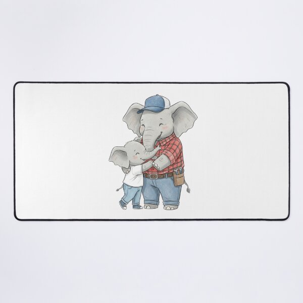 Item preview, Elephant Dad Hug - Cute Father Child Family Illustration designed and sold by yodaddydesigns.