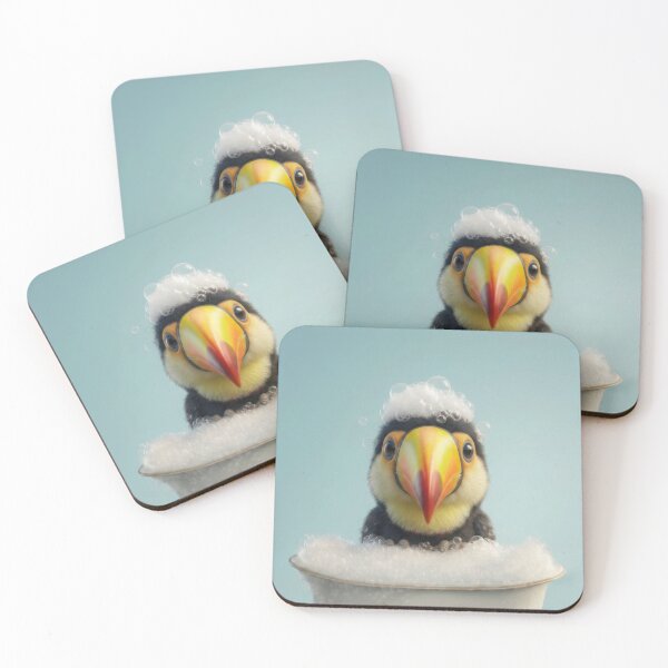 Item preview, Baby Toucan Bubble Bath Cute Nursery Bathroom Wall Art designed and sold by LazyOwlStore.