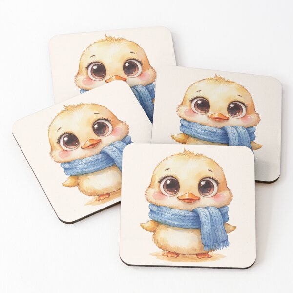 Item preview, Cute Baby Duckling in Blue Scarf – Whimsical Watercolor Animal.  designed and sold by SaraSumi.
