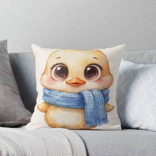 Item preview, Cute Baby Duckling in Blue Scarf – Whimsical Watercolor Animal.  designed and sold by SaraSumi.