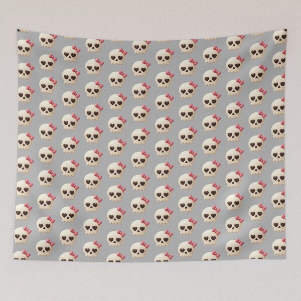 Item preview, Happy Little Skull With Pink Bow & Heart Eyes designed and sold by deisgnsbyshane.