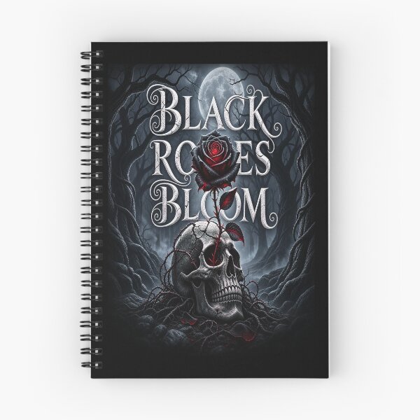 Item preview, Black Roses Bloom – Gothic Skull and Dark Rose designed and sold by TroviTutto.