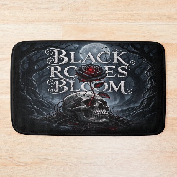 Item preview, Black Roses Bloom – Gothic Skull and Dark Rose designed and sold by TroviTutto.