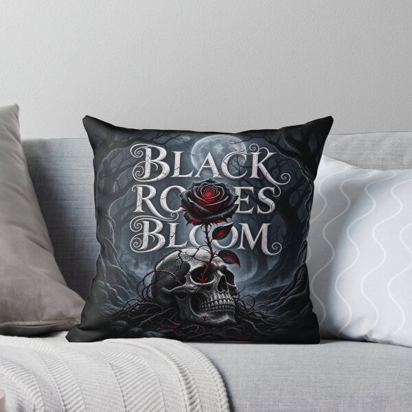 Item preview, Black Roses Bloom – Gothic Skull and Dark Rose designed and sold by TroviTutto.