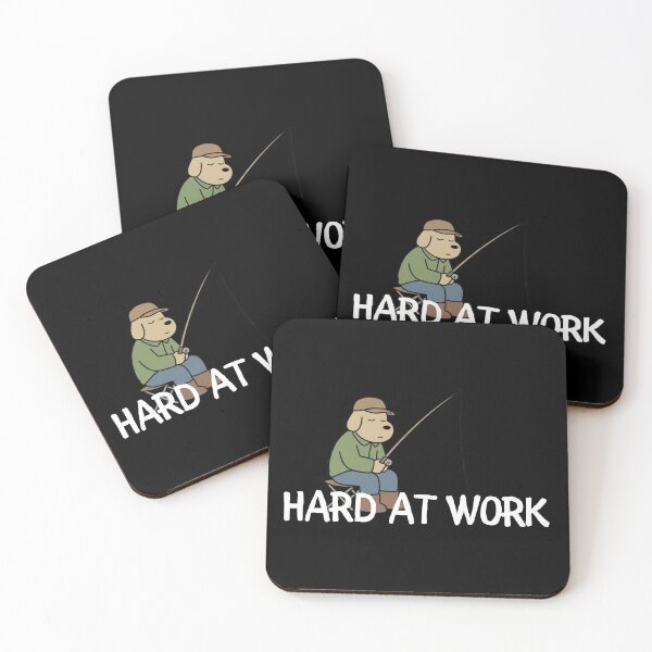 Item preview, Hard at Work - Funny Fishing Dog Lazy Work Humor designed and sold by yodaddydesigns.