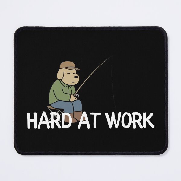 Item preview, Hard at Work - Funny Fishing Dog Lazy Work Humor designed and sold by yodaddydesigns.