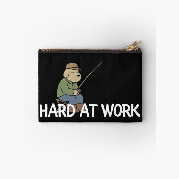 Item preview, Hard at Work - Funny Fishing Dog Lazy Work Humor designed and sold by yodaddydesigns.