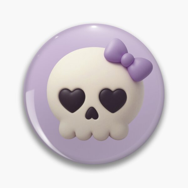 Item preview, Happy Little Skull With Purple Bow & Heart Eyes designed and sold by deisgnsbyshane.