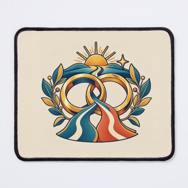 Item preview, Wedding Gift – Interlocking Rings and Shared Journey Design designed and sold by astersgraphics.