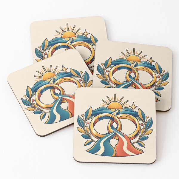Item preview, Wedding Gift – Interlocking Rings and Shared Journey Design designed and sold by astersgraphics.