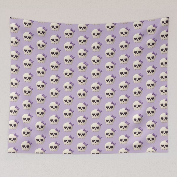 Item preview, Happy Little Skull With Purple Bow & Heart Eyes designed and sold by deisgnsbyshane.