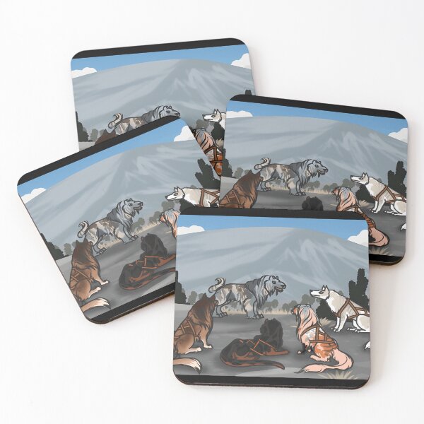 Item preview, Pack of Dogs in a Mountain Scene designed and sold by Catsi-Nook-Art.
