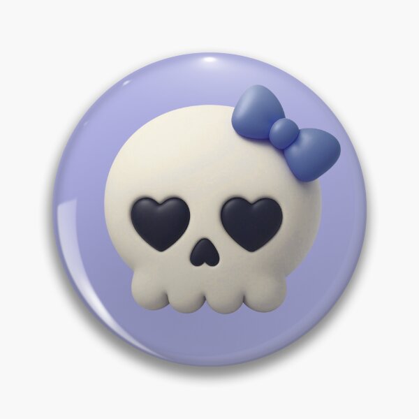 Item preview, Happy Little Skull With Blue Bow & Heart Eyes designed and sold by deisgnsbyshane.