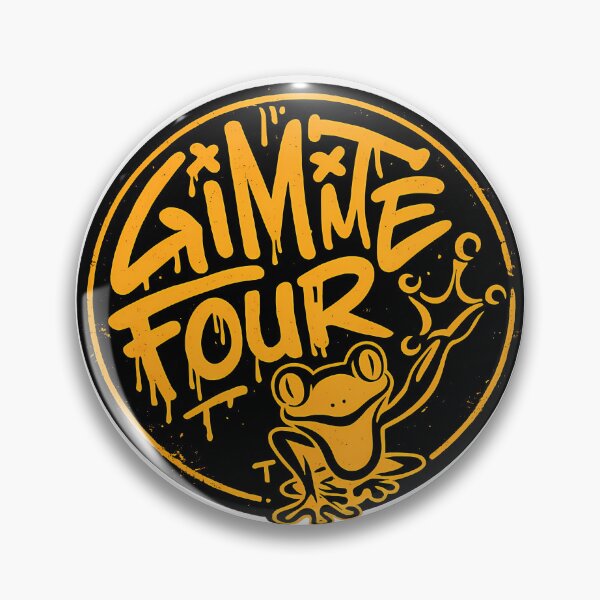 Item preview, Gimme Four Frog Graffiti Typography Urban Streetwear Badge designed and sold by DesignArtist.ia.