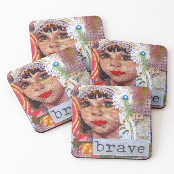 Item preview, Fabric Art Prayer Flag Printed Graphic - Brave designed and sold by Sister Jo Bangles.