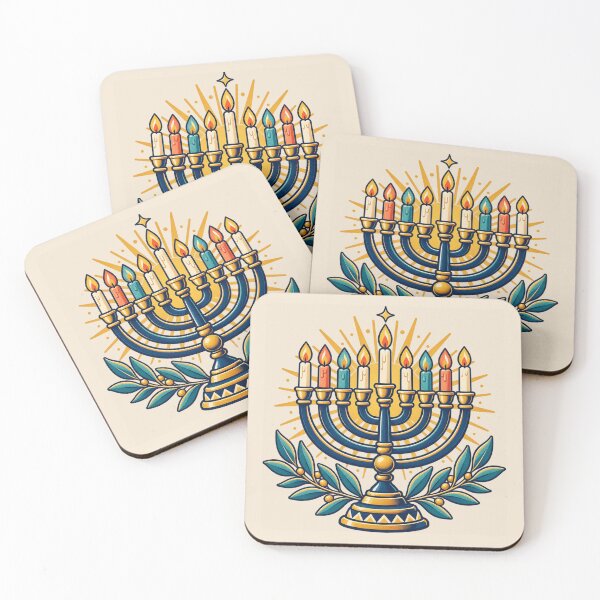 Item preview, Hanukkah Menorah Gift – Retro Festival of Lights Design designed and sold by astersgraphics.