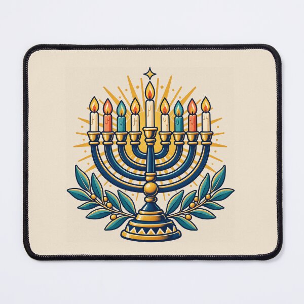 Item preview, Hanukkah Menorah Gift – Retro Festival of Lights Design designed and sold by astersgraphics.
