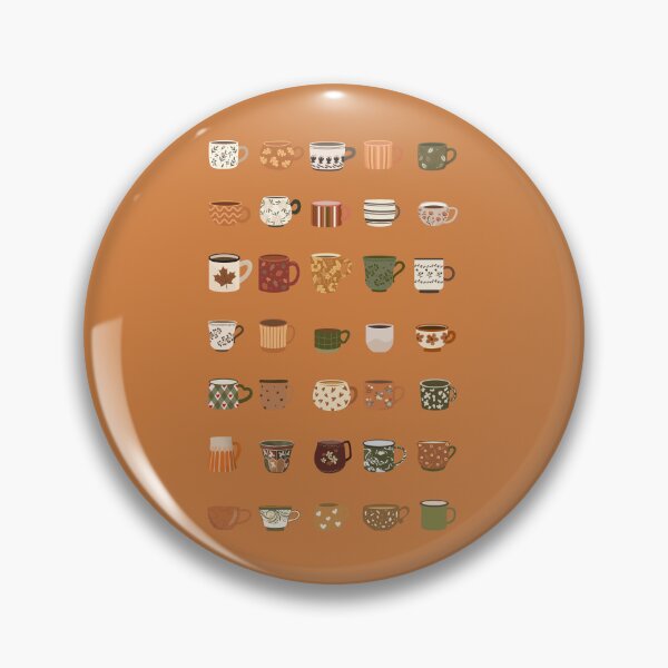 Item preview, ​Cozy Autumn Ceramic Coffee Mugs and Teacups Grid Pattern Illustration designed and sold by HBBS DESIGNS.