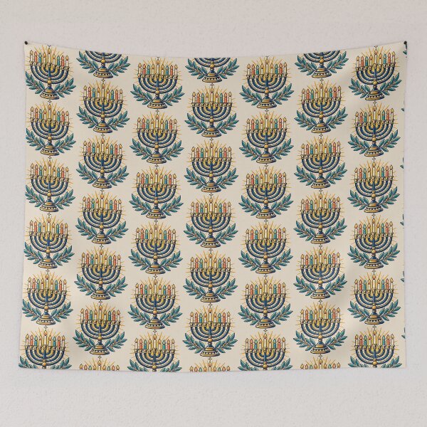 Item preview, Hanukkah Menorah Gift – Retro Festival of Lights Design designed and sold by astersgraphics.