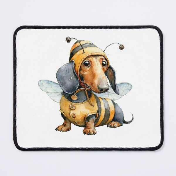 Item preview, Dachshund Bee Costume Watercolor Art designed and sold by NadinArtStudio.