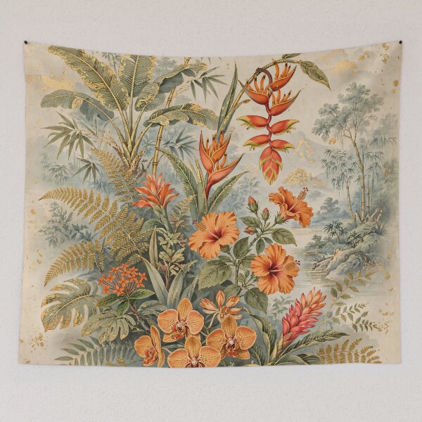 Item preview, Vintage Tropical Botanical Illustration Golden Earthy Tones designed and sold by Jozefin's Studio.