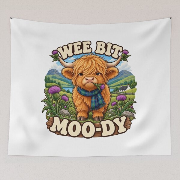 Item preview, Wee Bit Moo-dy Highland Cow designed and sold by The Murcian Path.