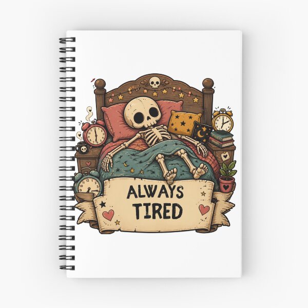 Item preview, Always Tired – Funny Cute Skeleton Relatable Dark Humor designed and sold by Rood Art Studio.