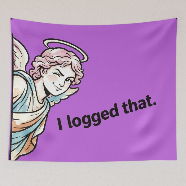 Item preview, I Logged That - Funny Winking Guardian Angel Meme Religious Parody Art designed and sold by designer14years.
