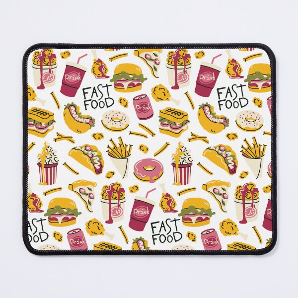 Item preview, Fun Pink Yellow Fast Food Seamless Pattern designed and sold by Panna Limon Store.