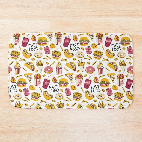 Item preview, Fun Pink Yellow Fast Food Seamless Pattern designed and sold by Panna Limon Store.