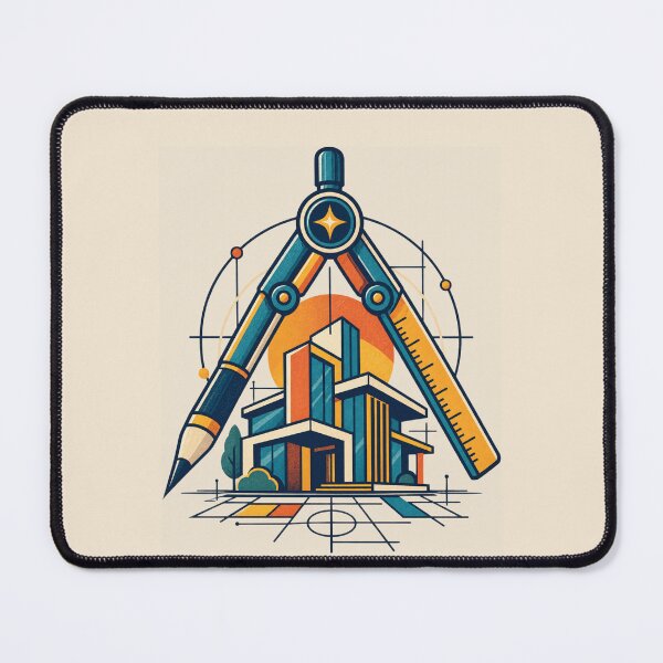 Item preview, Architect Gift – Retro Drafting Compass and Modern Building Design designed and sold by astersgraphics.