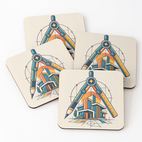 Item preview, Architect Gift – Retro Drafting Compass and Modern Building Design designed and sold by astersgraphics.