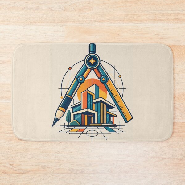 Item preview, Architect Gift – Retro Drafting Compass and Modern Building Design designed and sold by astersgraphics.