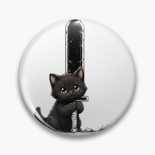 Item preview, Cute Black Cat with Sword I Can Make Damage designed and sold by OH-MY-GOTH.