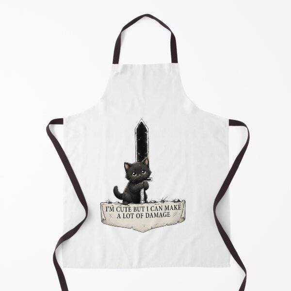 Item preview, Cute Black Cat with Sword I Can Make Damage designed and sold by OH-MY-GOTH.