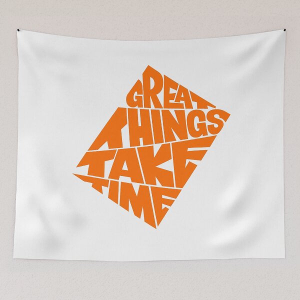 Item preview, Great Things Take Time - Orange Diamond Typography Streetwear designed and sold by DesignArtist.ia.