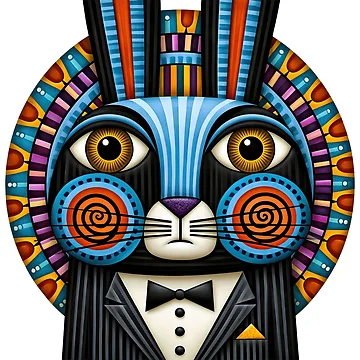 Artwork thumbnail, Dapper Rabbit Geometric Portrait by ForeverPrintsOK