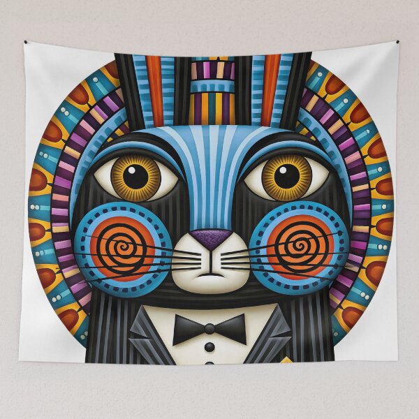 Item preview, T-Shirt - Sticker - Dapper Rabbit Geometric Portrait designed and sold by ForeverPrintsOK.