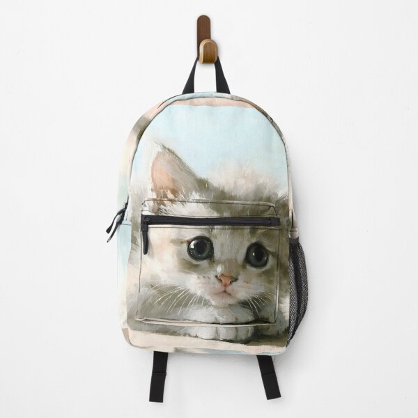Item preview, Cute Kitten Minimalist Pastel Oil Painting designed and sold by ArtAmbience.