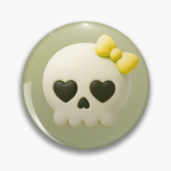 Item preview, Happy Little Skull With Yellow Bow & Heart Eyes designed and sold by deisgnsbyshane.
