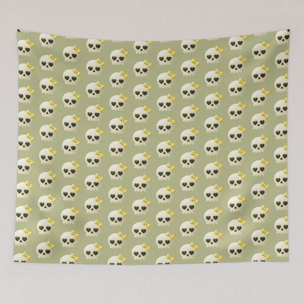 Item preview, Happy Little Skull With Yellow Bow & Heart Eyes designed and sold by deisgnsbyshane.