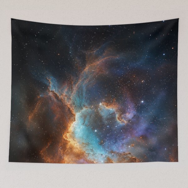 Item preview, Cosmic Firestorm – Blue & Orange Nebula designed and sold by H-Tsvetkova.
