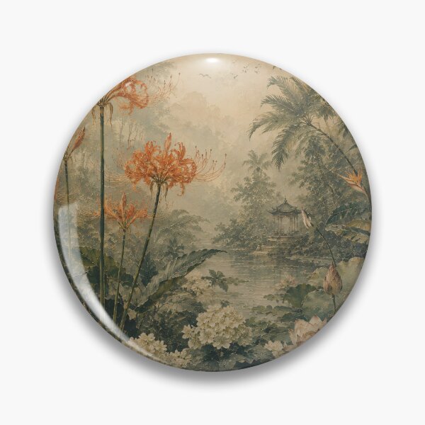 Item preview, Vintage Botanical Garden Oil Painting Warm Tones designed and sold by Jozefin's Studio.