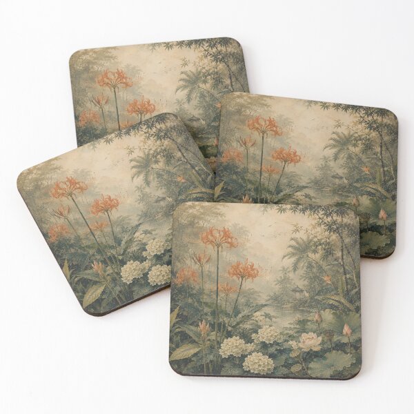 Item preview, Vintage Botanical Garden Oil Painting Warm Tones designed and sold by Jozefin's Studio.