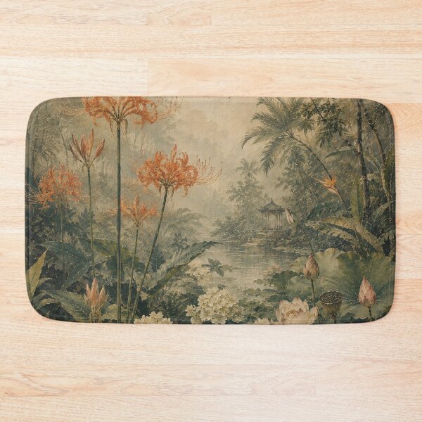 Item preview, Vintage Botanical Garden Oil Painting Warm Tones designed and sold by Jozefin's Studio.