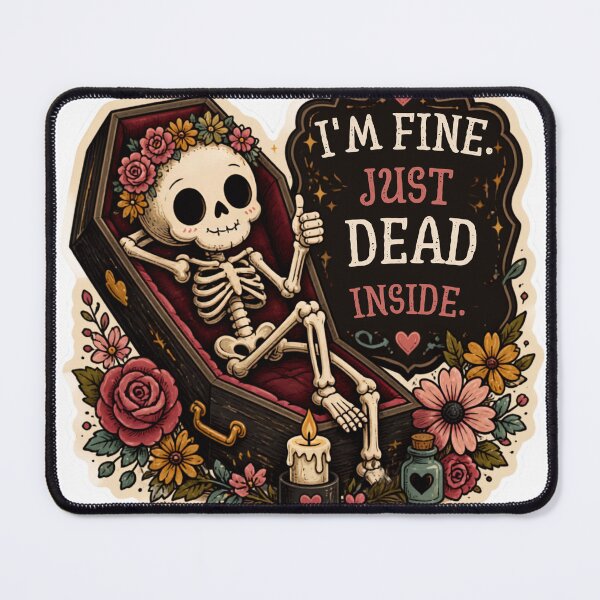 Item preview, I'm Fine, Just Dead Inside – Funny Cute Skeleton Dark Humor designed and sold by Rood Art Studio.