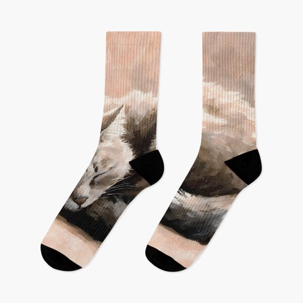 Item preview, Sleeping Cat Cozy Warm Oil Painting designed and sold by ArtAmbience.
