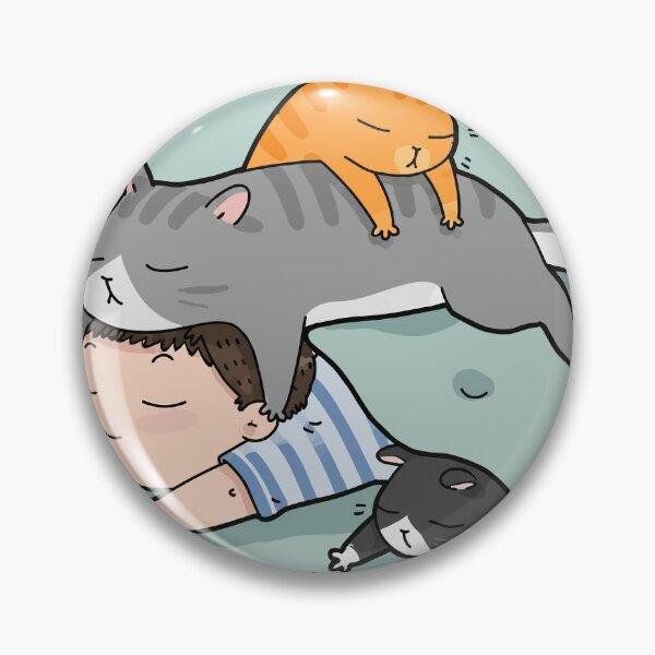 Item preview, Not Today Funny Lazy Sleeping Cats Stacked On Boy Graphic Art designed and sold by The Upside Down.