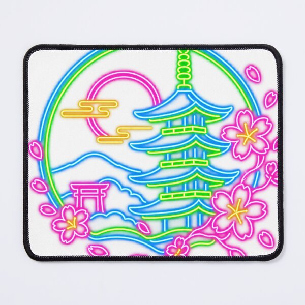 Item preview, Neon Kyoto Pagoda – Retro Japanese Night designed and sold by アミヤジャ.